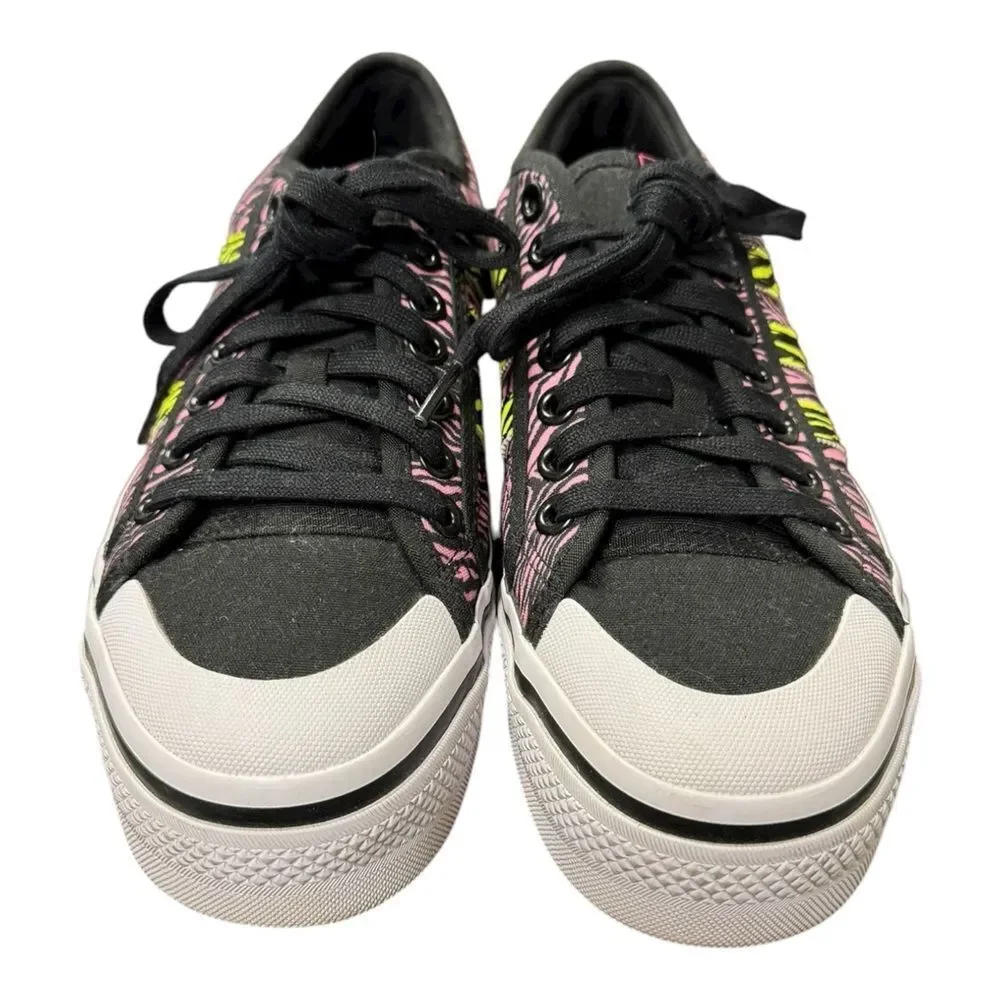 Adidas Originals Nizza Platform Black Yellow Pink Zebra Womens IE9626 Sneakers 9